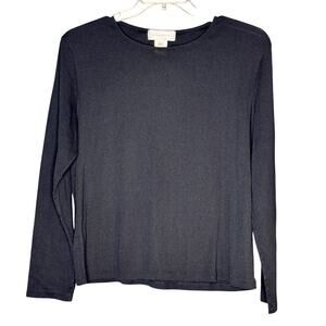 Susan Bristol Sweater Womens XL Black Long Sleeve Top Cotton Blend Layering